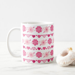 Valentine's Day Candy Hearts Blume Muster Tasse