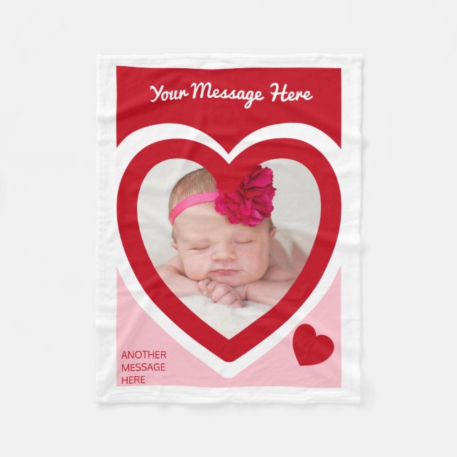 Valentine's Day Candy Hearts Box Custom Foto Fleecedecke (Vorderseite)