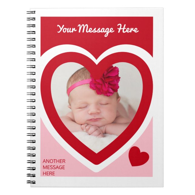 Valentine's Day Candy Hearts Box Custom Foto Notizblock (Vorderseite)