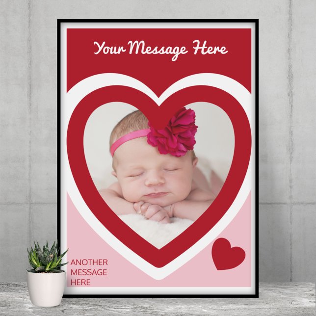 Valentine's Day Candy Hearts Box Custom Foto Poster (Von Creator hochgeladen)