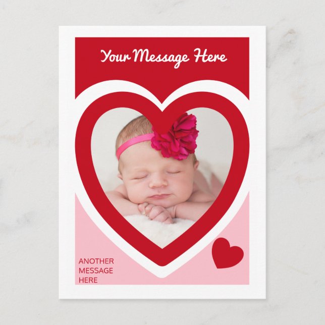 Valentine's Day Candy Hearts Box Custom Foto Postkarte (Vorderseite)