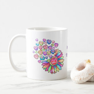 Valentine's Day Candy Hearts Gift personalisieren Kaffeetasse