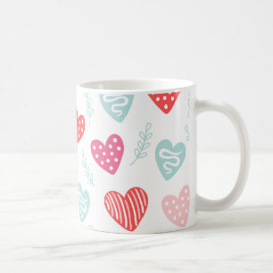 Valentine's Day Candy Hearts Red Pink Muster Tasse
