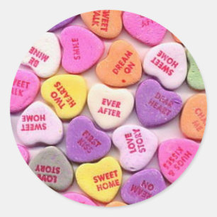 Valentine's Day Candy Hearts Runder Aufkleber
