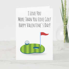 Valentines Day Card For Golfer Funny Golf Player Feiertagskarte