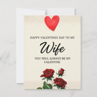 Valentines Day Card for Wife, Happy Valentines  Feiertagskarte