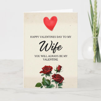 Valentines Day Card for Wife, Happy Valentines  Feiertagskarte