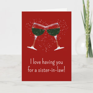 Valentine's Day Card für Sister in Law Weingenuss Karte