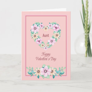 Valentine's Day Card für Tante mit Herz und Blume Karte