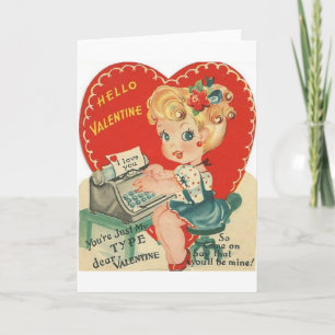 Valentine's Day Card für Vintage Schreibmaschinens Feiertagskarte