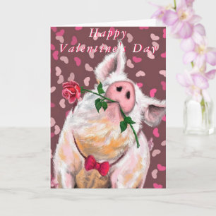 Valentine's Day Card Gentleman Pig Fun Karte