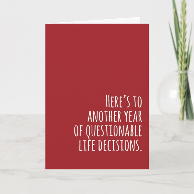 Valentines Day Card - Questionable Decisions Feiertagskarte (Vorderseite)