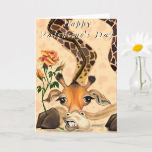 Valentine's Day Card Romantische Giraffe Funny Karte