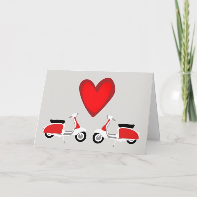 Valentine's Day Card Scooter-Liebe Feiertagskarte (Vorderseite)