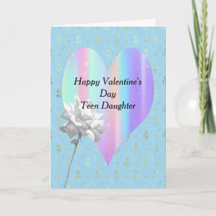 Valentine's Day Card Teen Daughter Rainbow Heart Feiertagskarte