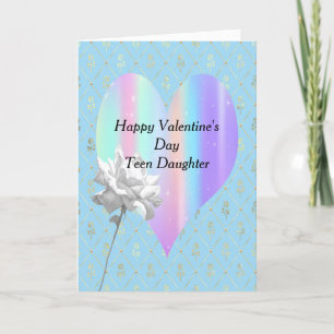 Valentine's Day Card Teen Daughter Rainbow Heart Feiertagskarte