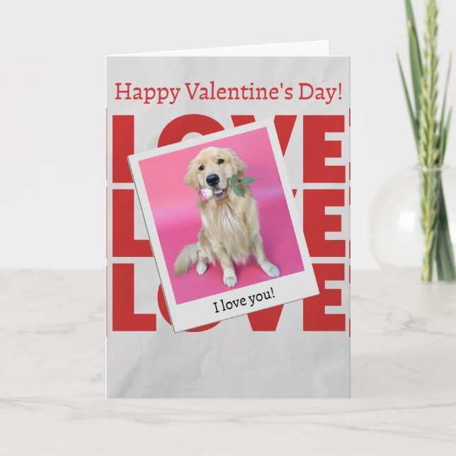 Valentine's Day card with dog Karte (Vorderseite)