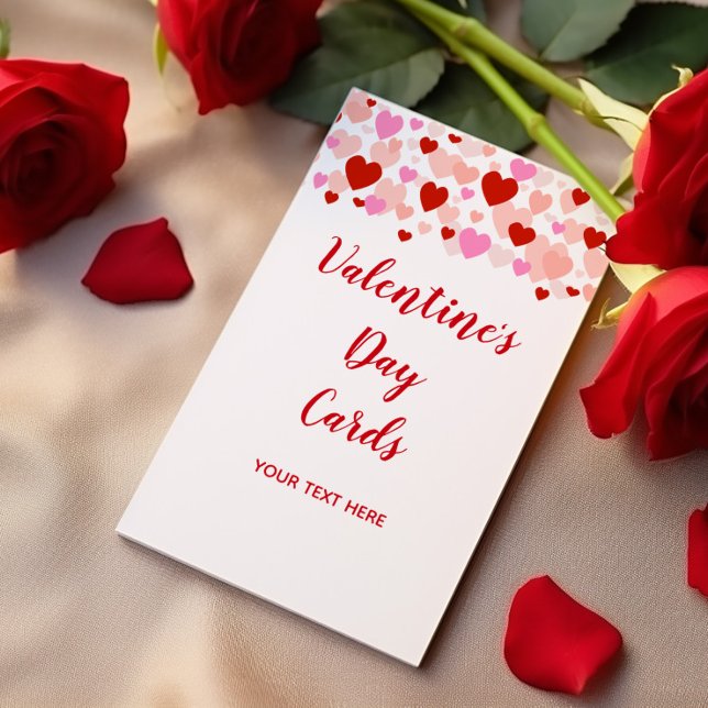 Valentine's Day Cards mit roten und rosa Herzen Mitteilungskarte (Von Creator hochgeladen)