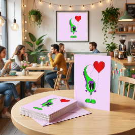 Valentine's Day Cartoon Character Feiertagskarte