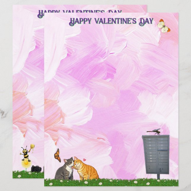 Valentine's Day - Cat, Butterfly, Dragonfly (Vorne/Hinten)