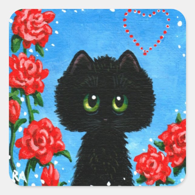 Valentine's Day Cat Stickers Creationarts (Vorderseite)