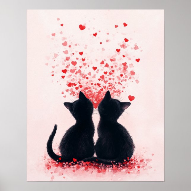 Valentine's Day Cats Klassenzimmer Poster (Vorne)