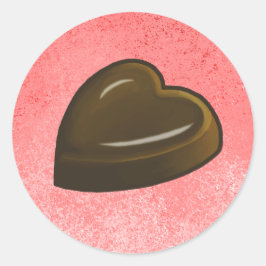Valentines Day Chocolate Heart Runder Aufkleber