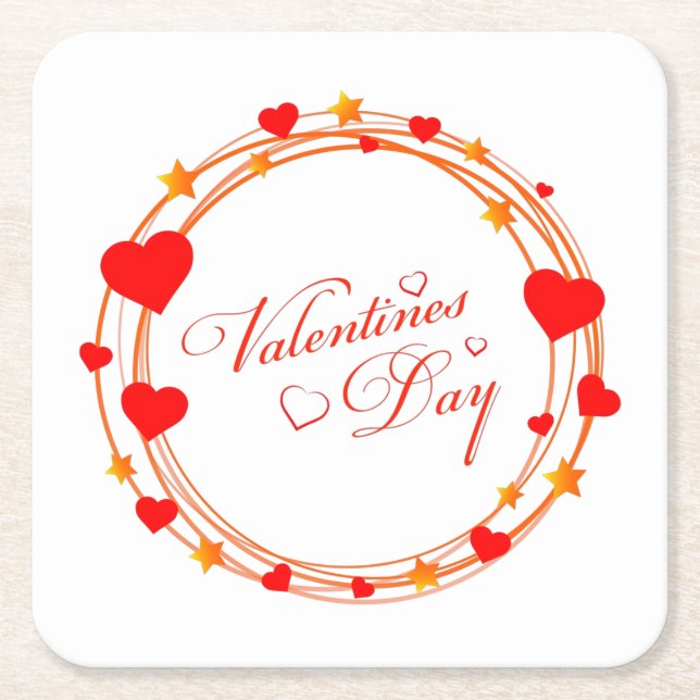 Valentine's Day Circle Design-25695 Rechteckiger Pappuntersetzer (Vorderseite)