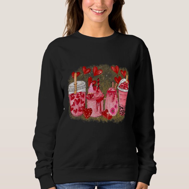 Valentines Day Coffee Love Heart Valentines Day Co Sweatshirt (Vorderseite)