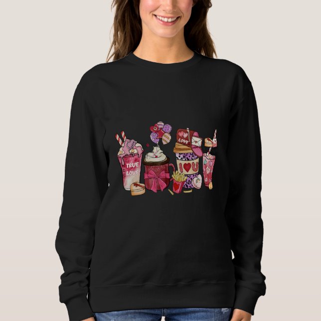 Valentines Day Coffee Love Heart Valentines Day Co Sweatshirt (Vorderseite)