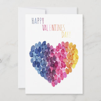 Valentine's Day, colorful Heart of fingerprints,  Feiertagskarte