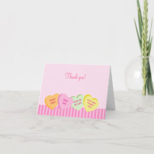 Valentine's Day Conversation Heart Thank you note Dankeskarte
