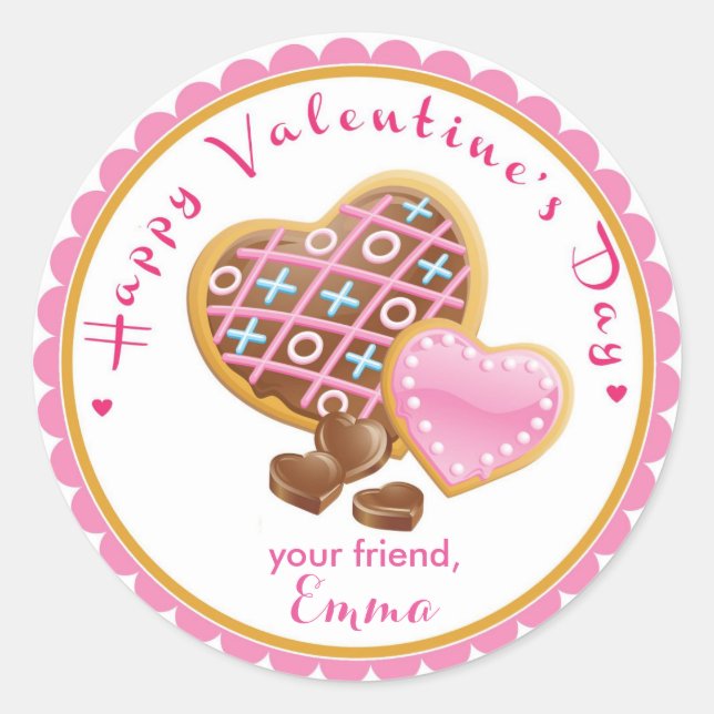 Valentine's Day Cookie Stickers Goodie Bag Sticker (Vorderseite)