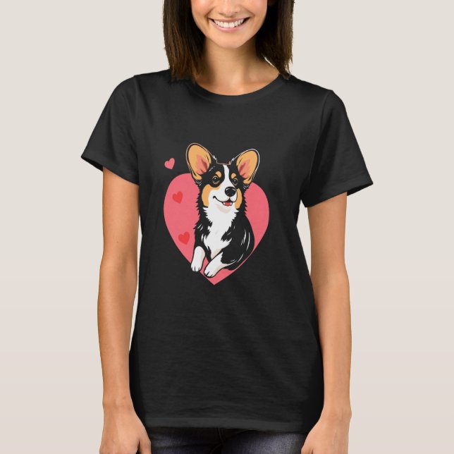 Valentine's Day Corgi Heart T-Shirt (Vorderseite)