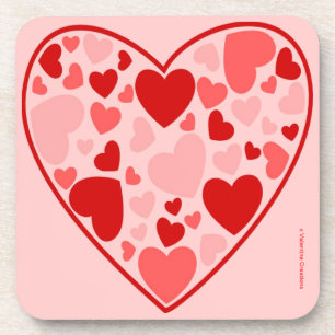 VALENTINE'S DAY CORK UNTERSETZER - SET VON SECHS G