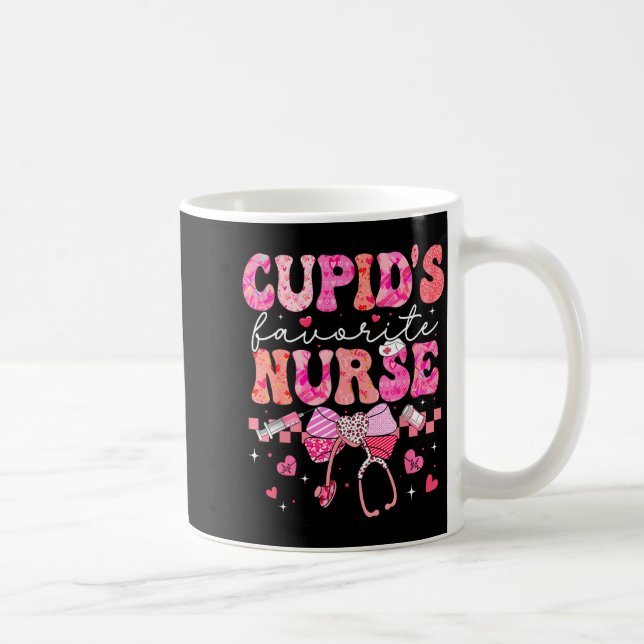 Valentines Day Cud’s Favorite Nurse Heart Girl Wom Kaffeetasse (Rechts)