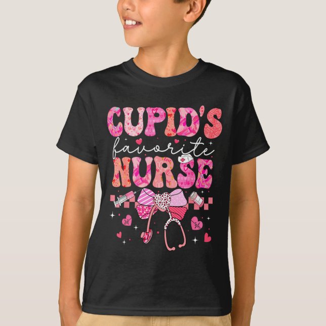 Valentines Day Cud’s Favorite Nurse Heart Girl Wom T-Shirt (Vorderseite)