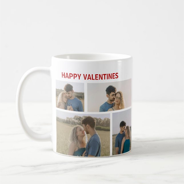Valentines Day Custom 4 Photos Kaffeetasse (Links)