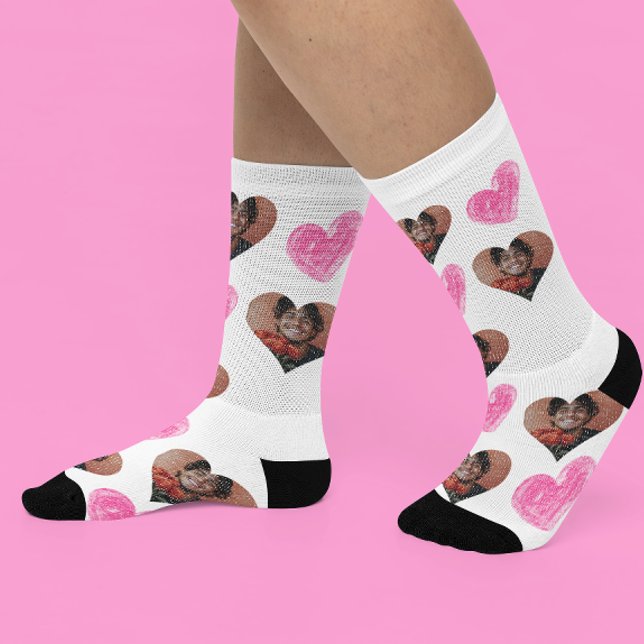 Valentine's Day Custom Heart Foto Gesicht Socken (Von Creator hochgeladen)