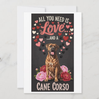 Valentine's Day cute cane corso dog Photo Feiertagskarte