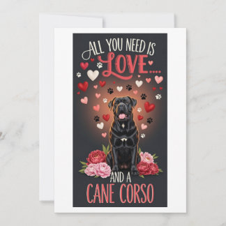 Valentine's Day cute cane corso dog Photo Feiertagskarte