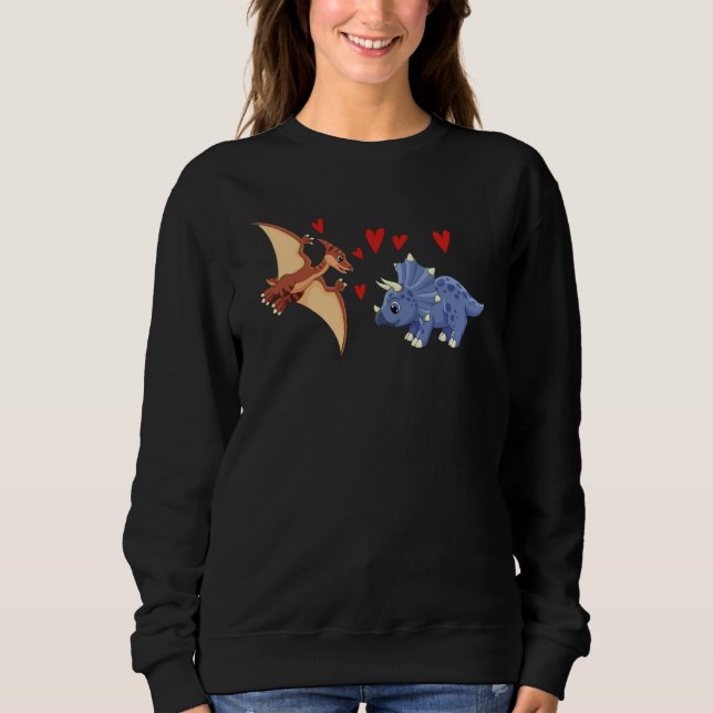 Valentines Day Cute Dinosaurs  Boyfriend Girlfrien Sweatshirt (Vorderseite)