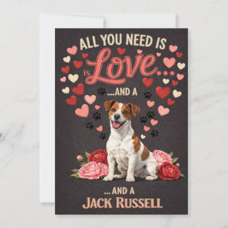 Valentine's Day cute jack russell dog Photo Feiertagskarte
