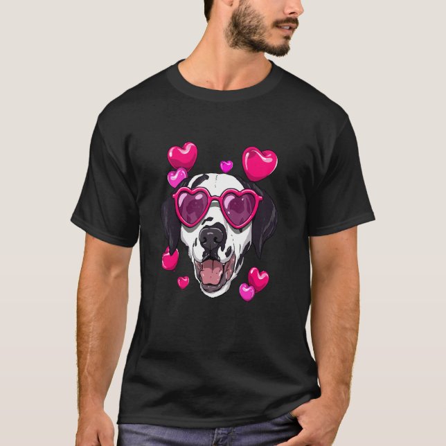 Valentines Day Dalmatian Heart Couples Love Day Do T-Shirt (Vorderseite)