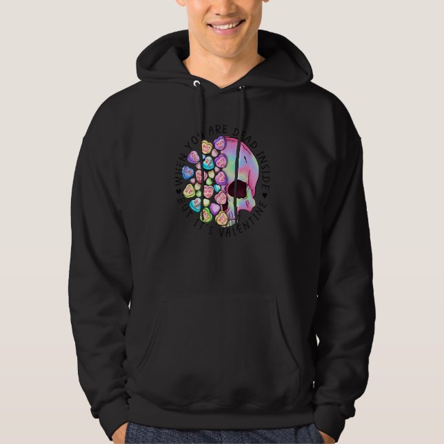 Valentines Day Dead Inside Skeleton Pastel Hearts  Hoodie (Vorderseite)