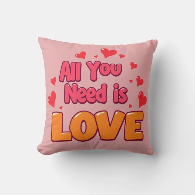 Valentine's day desing "all you need is love" kissen (Vorderseite)