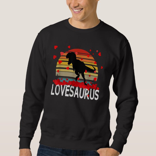 Valentines Day Dinosaur Lovesaurus Hearts Boys Tee (Vorderseite)