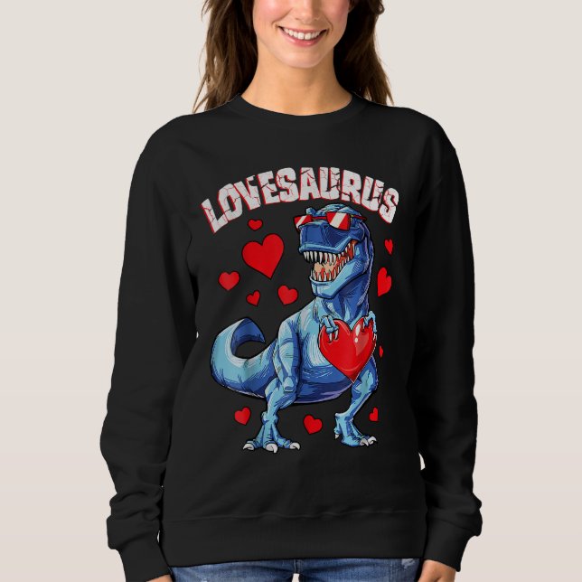Valentines Day Dinosaur Lovesaurus rex Boys Men Ki Sweatshirt (Vorderseite)
