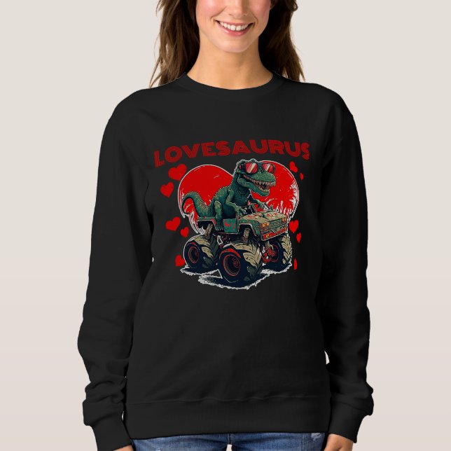 Valentines Day Dinosaur Rex Boys Valentine Kids Lo Sweatshirt (Vorderseite)