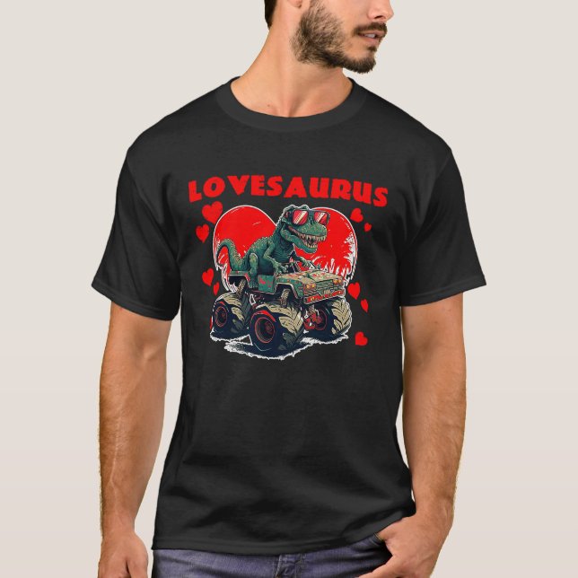 Valentines Day Dinosaur Rex Boys Valentine Kids Lo T-Shirt (Vorderseite)